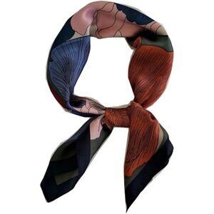 Silk Satin Oil Paint Head Scarf Medium Square Hair Scarf for Women 28 Inches